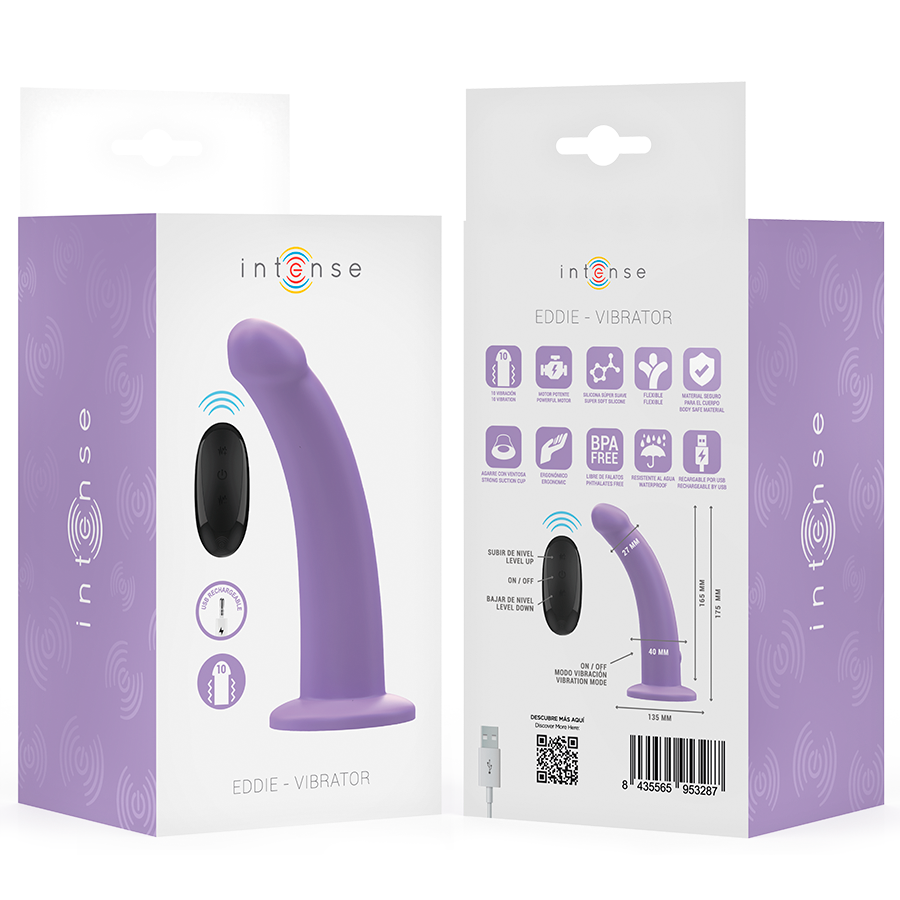 EDDIE vibrator 17,5 cm lila med fjärrkontroll