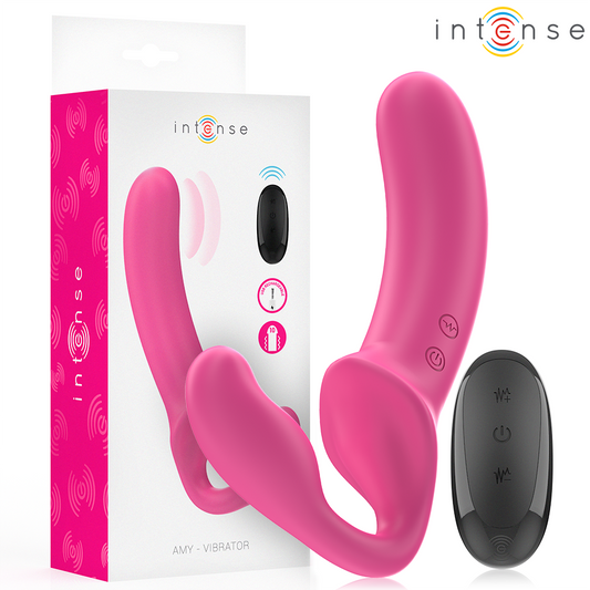 INTENSE AMY dubbel vibrator 20 cm rosa med fjärrkontroll