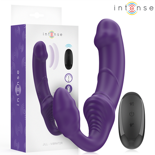 JILL dubbel vibrator 20 cm lila med fjärrkontroll