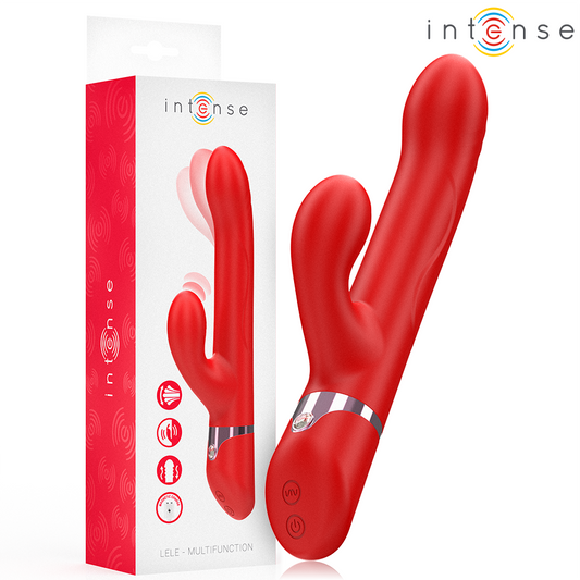 LELE multifunktionell vibrator med rotation och oscillation i röd färg