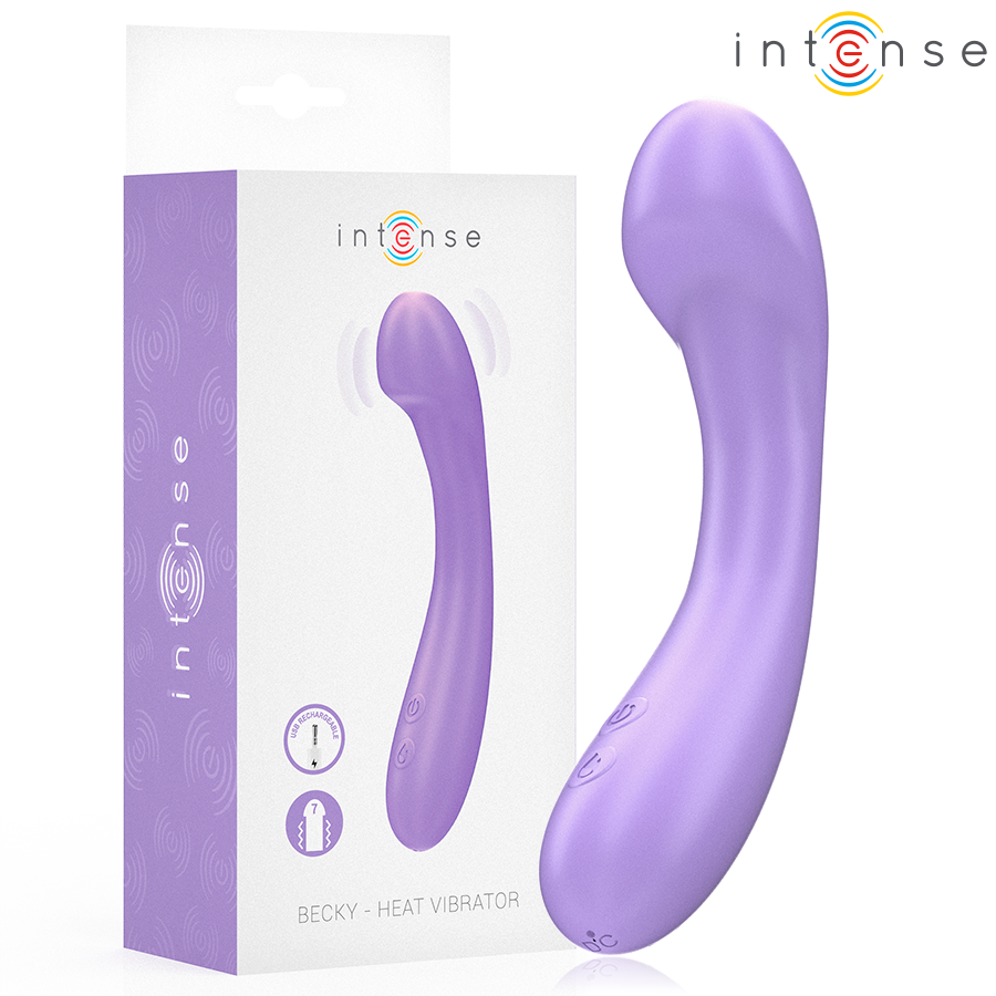 BECKY vibrator 19 cm med värmefunktion och 7 vibrationslägen i lila