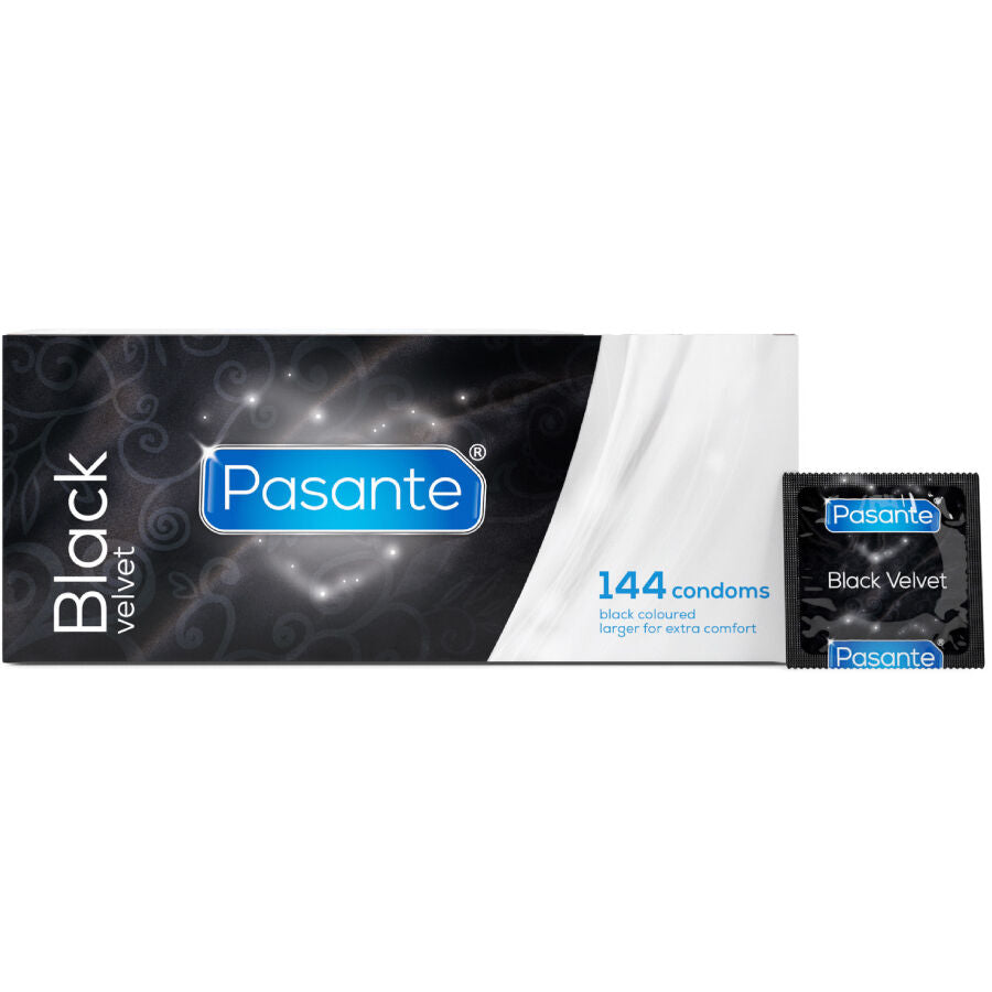 Pasante Black Velvet kondomer i förpackning med 144 enheter
