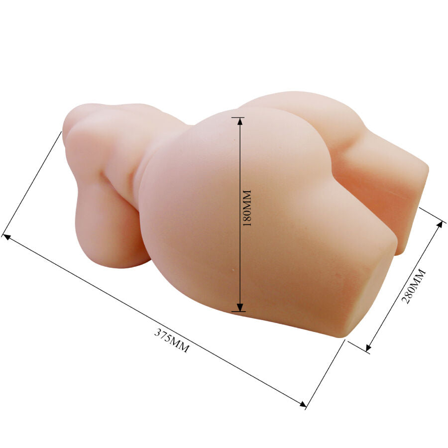 Realistisk kvinnlig torso med vagina och analöppning, 7,5 kg