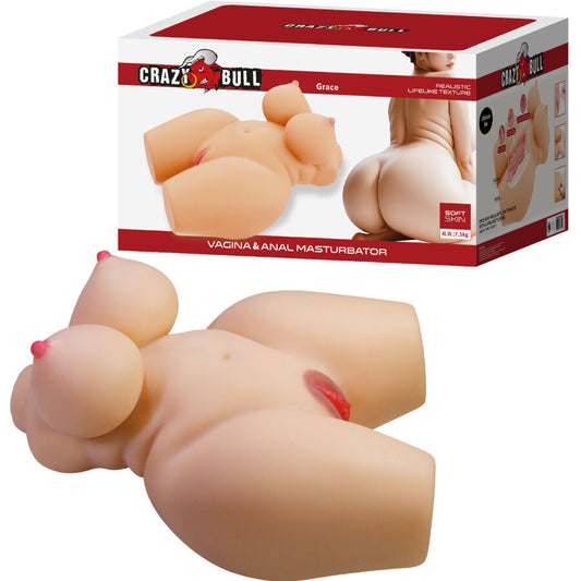 Realistisk kvinnlig torso med vagina och analöppning, 7,5 kg