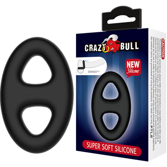 Dubbel oval silikonring för män från Crazy Bull