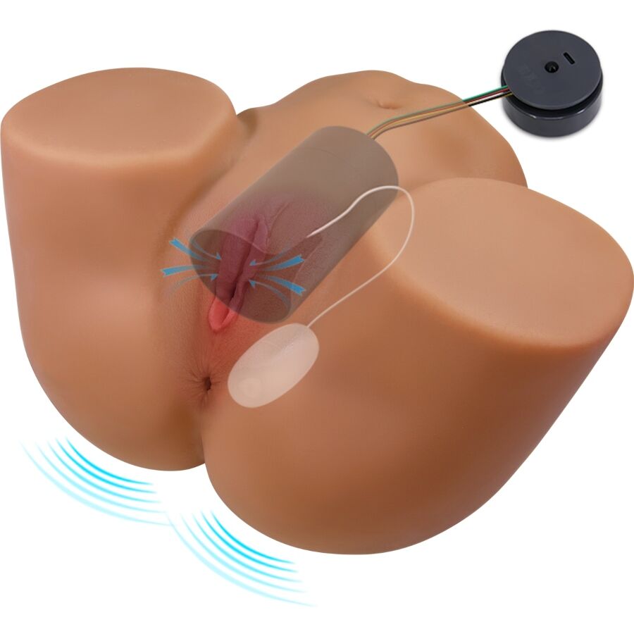 Geriann realistisk kvinnlig rumpvibrator med ljud och suktionsfunktion
