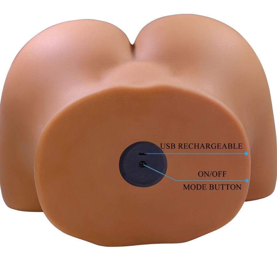 Wendy realistisk kvinnlig rumpvibrator med ljud och sugfunktion