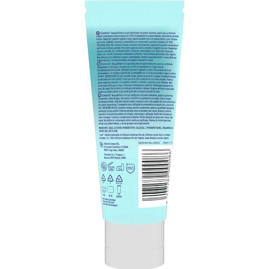 CONTROL AquaFeel glidmedel med hyaluronsyra 80 ml
