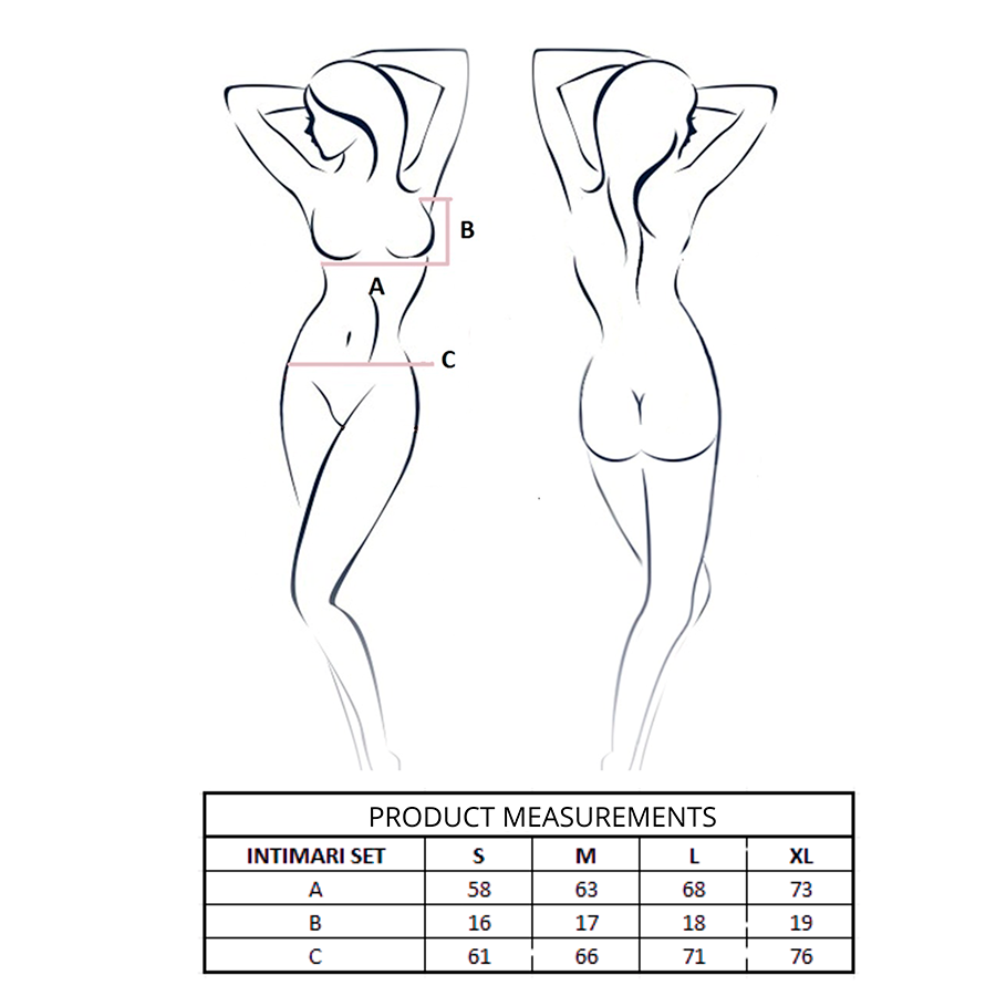 PASSION - INTIMARI BRA + PANTIES SET SVART L/XL