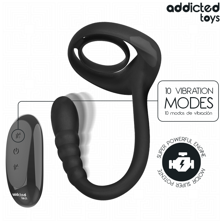 P-spot vibrerande penisring med fjärrkontroll från Addicted Toys