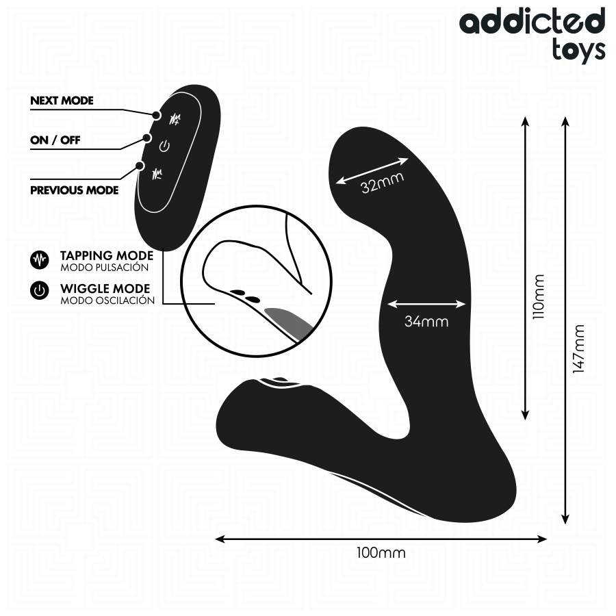 ADDICTED TOYS - Oscillerande prostatamassager med pulsationsläge