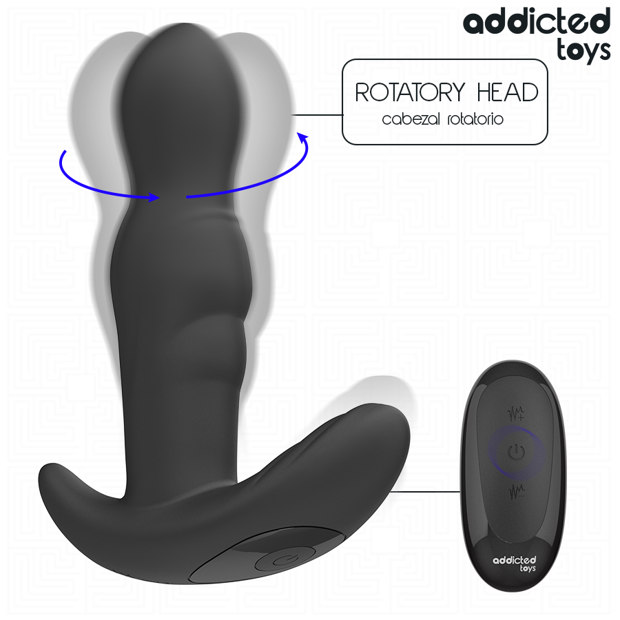Roterande vibrerande analplugg med fjärrkontroll från Addicted Toys