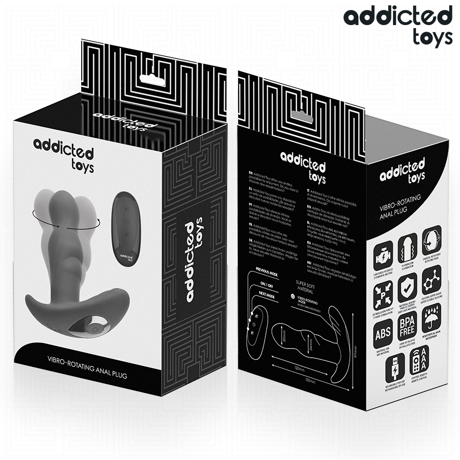 Roterande vibrerande analplugg med fjärrkontroll från Addicted Toys