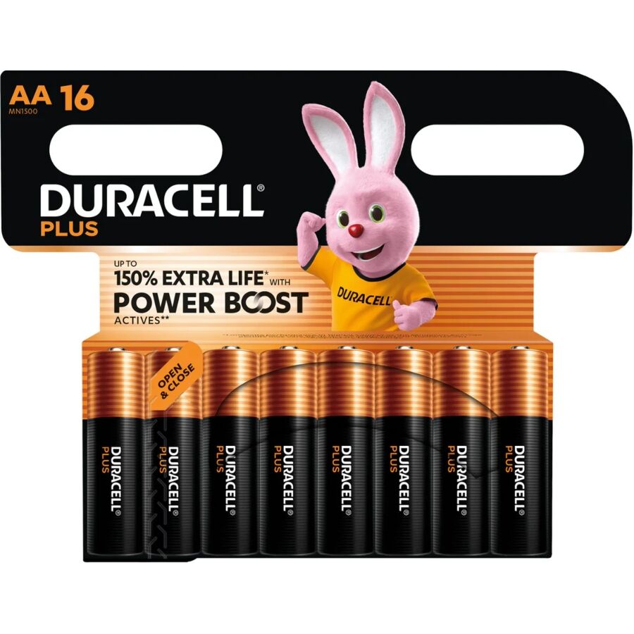 Duracell Plus Power Boost AA alkaliska batterier i blisterförpackning