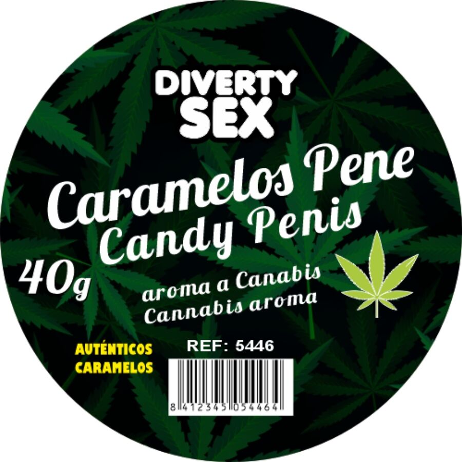 Burk med 20 cannabisdoftande penisformade godisar