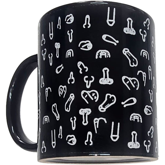 Svart penis mugg 370 ml med erotiska motiv