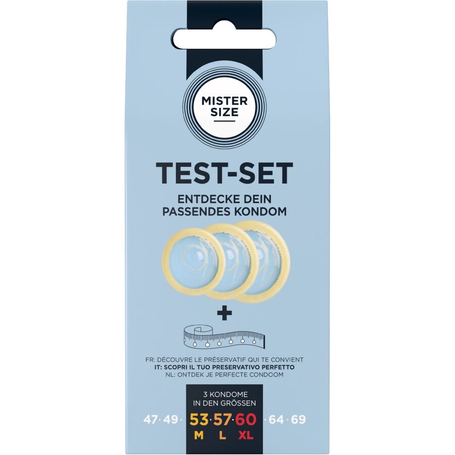 MISTER SIZE testset med kondomer och måttband