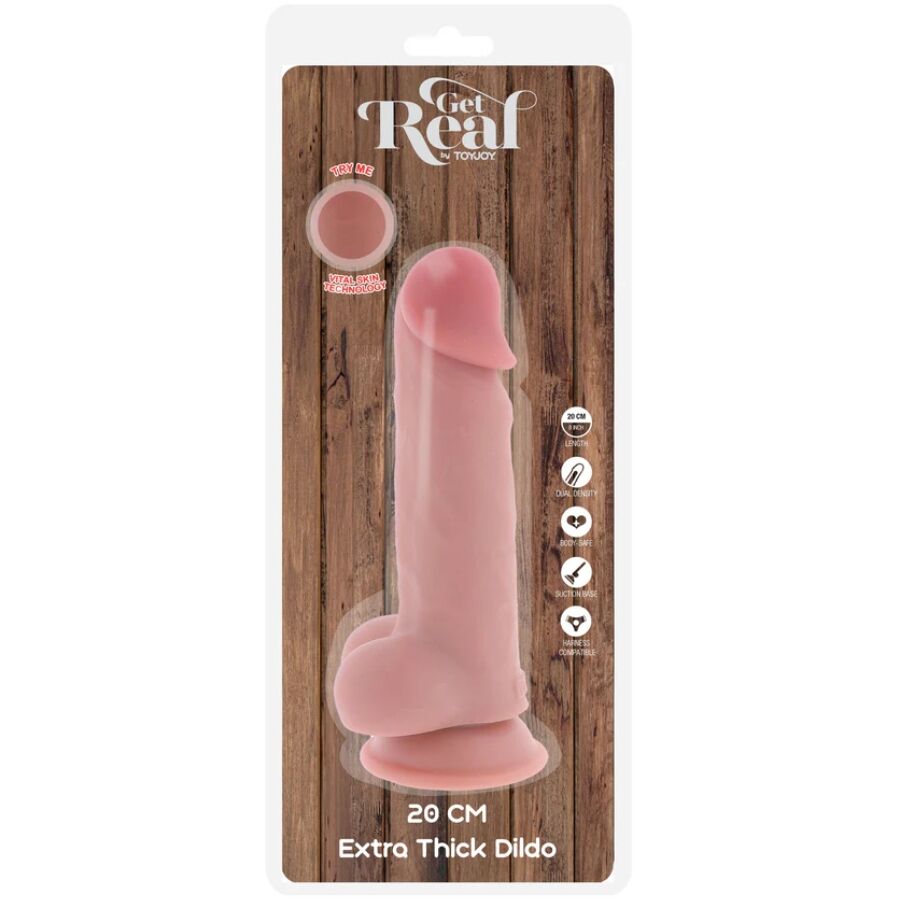 Get Real Deluxe realistisk penis med testiklar 20 cm