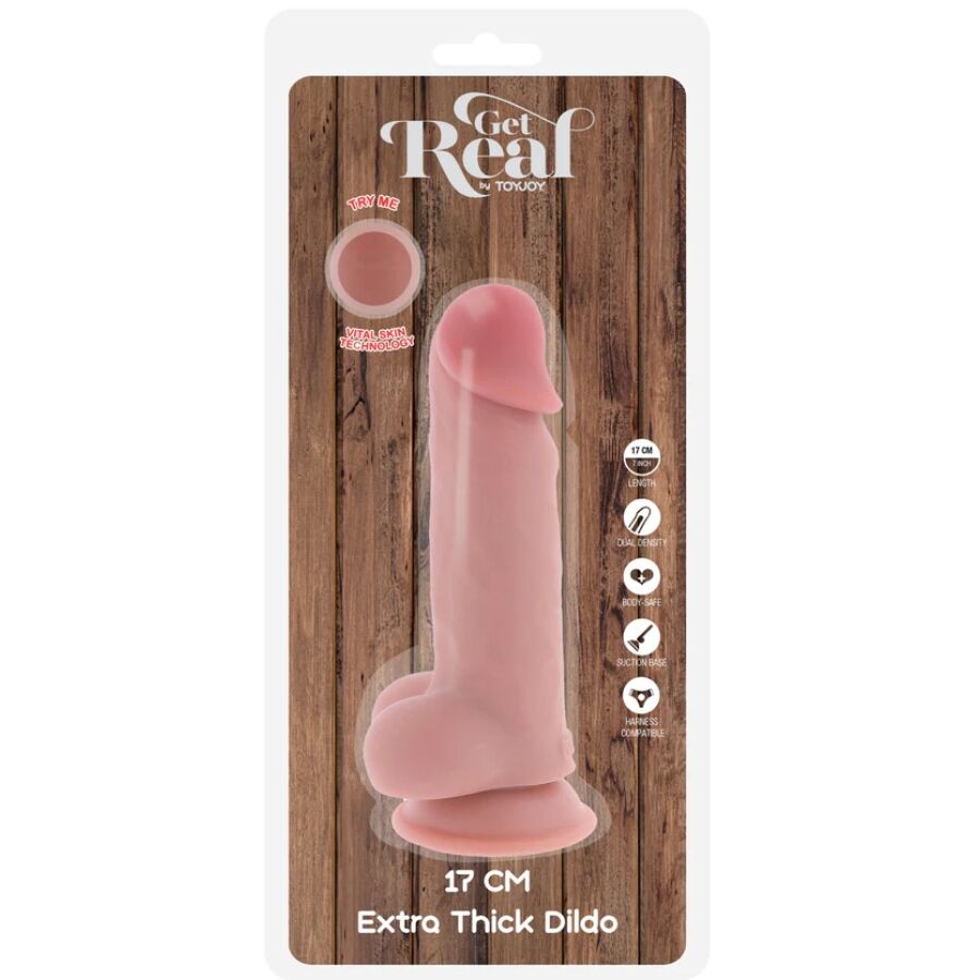 Get Real Deluxe realistisk penis med testiklar 17 cm