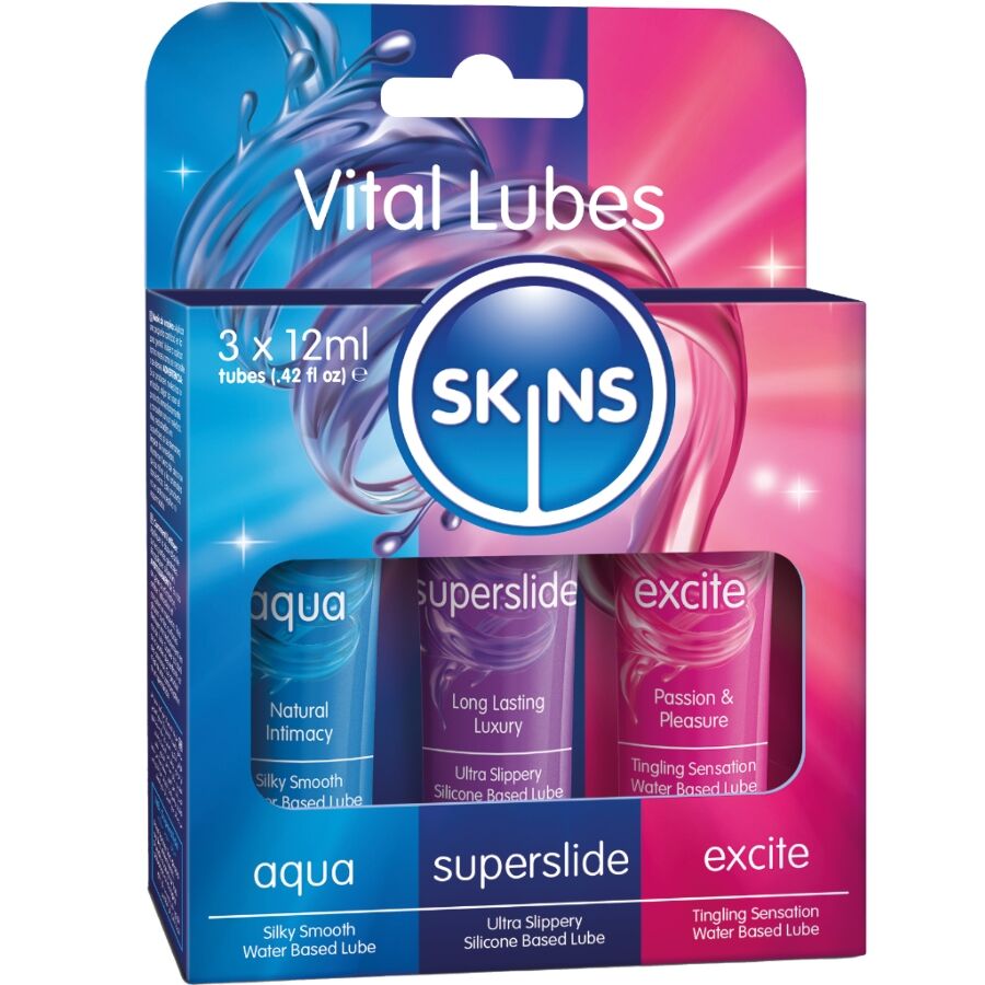 SKINS Vital Lubes Kit med Aqua, Superslide och Excite glidmedel 3 x 12 ml