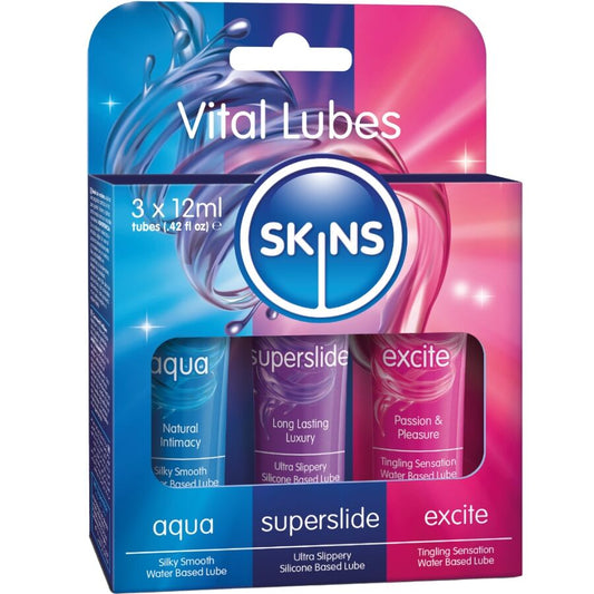 SKINS Vital Lubes Kit med Aqua, Superslide och Excite glidmedel 3 x 12 ml