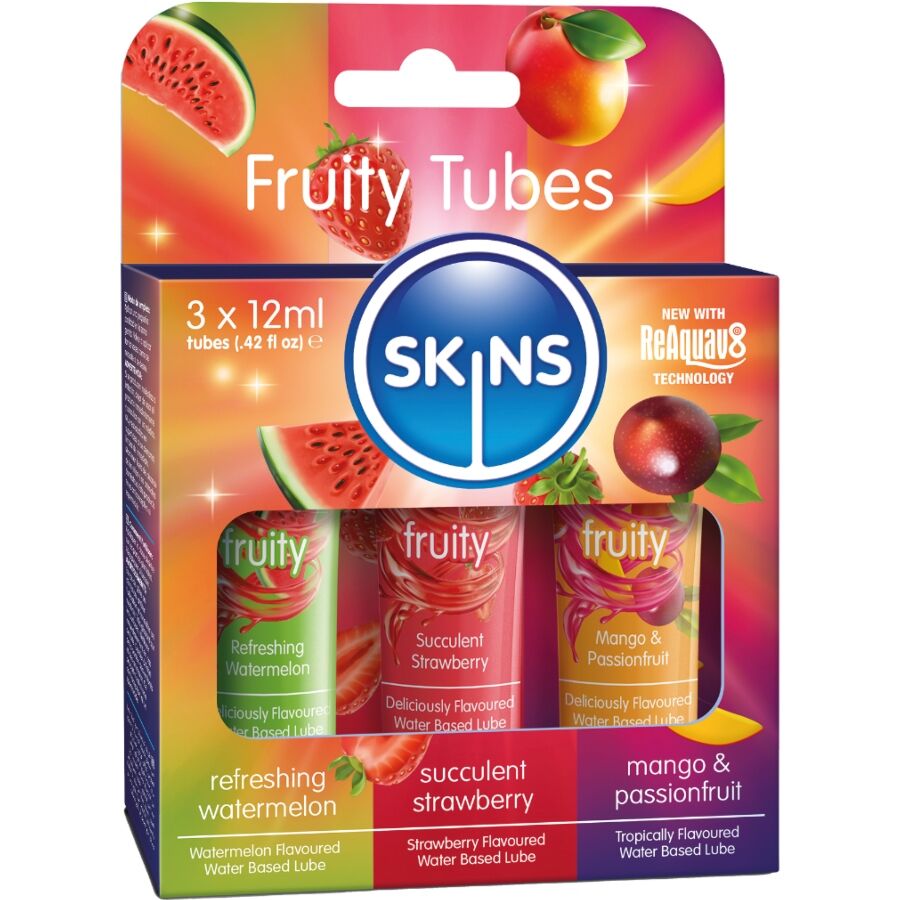 SKINS Fruity Lubes Kit med vattenmelon, jordgubbe och mango