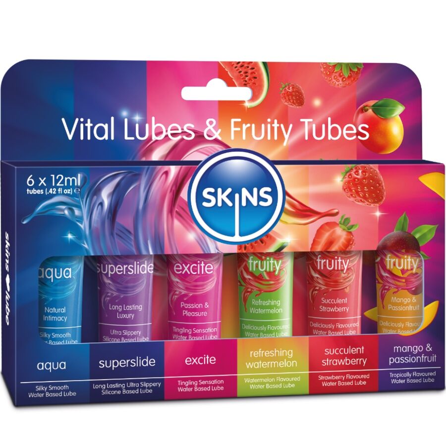 SKINS Vital & Fruity Lubes Kit med 6 glidmedel 12 ml