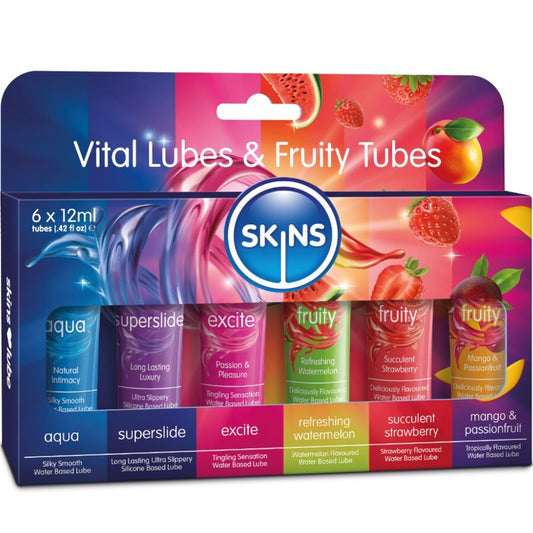 SKINS Vital & Fruity Lubes Kit med 6 glidmedel 12 ml