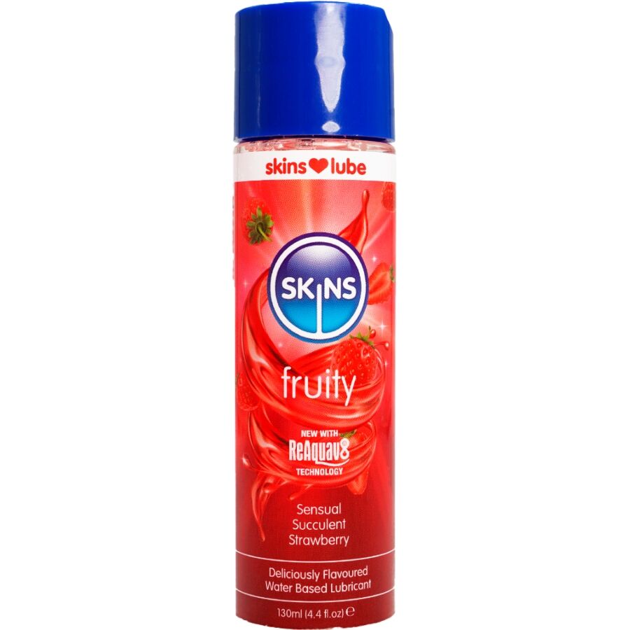 Skins Fruity vattenbaserat glidmedel med jordgubbssmak 130 ml