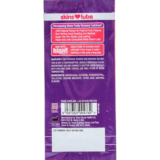 SKINS - FRUITY WATER-BASED LUBRICANT MANGO & PASSION FRUIT SINGLE-DOSE 5 ML