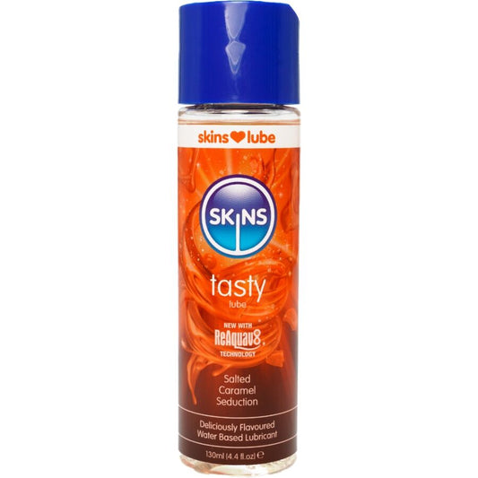 SKINS Tasty vattenbaserat glidmedel med smak av saltad karamell 130 ml