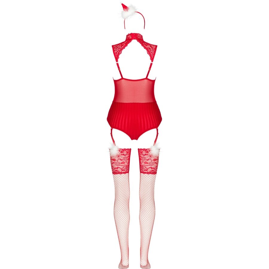 LIVCO CORSETTI FASHION - LIMPID SNOWFLAKES LC 90604 BODY + STRUMPOR + JULHÅRBANDE L/XL