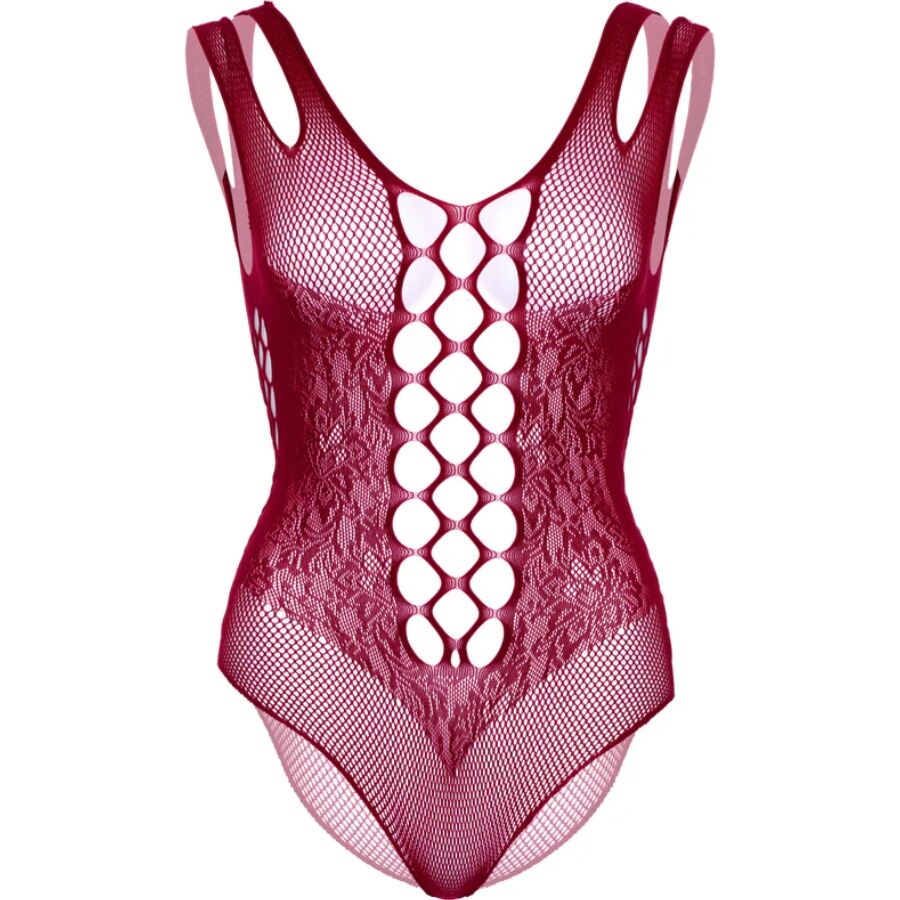 Sömlös bodysuit i burgundy för plus-size kvinnor