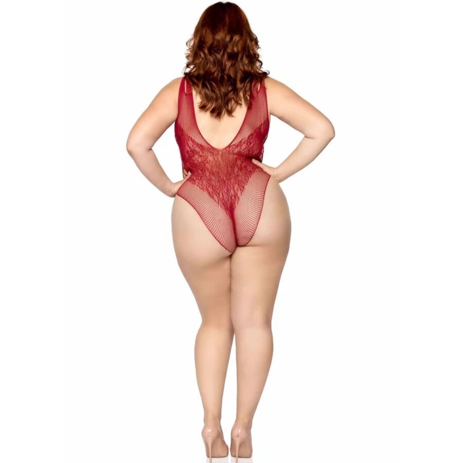 Sömlös bodysuit i burgundy för plus-size kvinnor