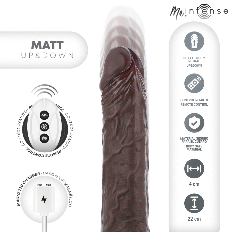 MR INTENSE MATT realistisk dildo med vibration och fjärrkontroll