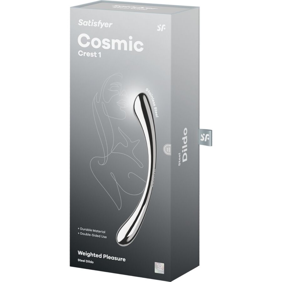 Cosmic Crest 1 dubbeländad dildo i rostfritt stål