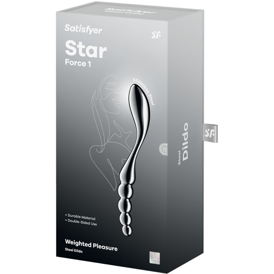 SATISFYER Star Force 1 dubbeländad dildo i rostfritt stål