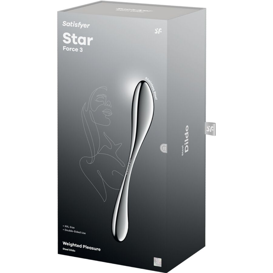 Star Force 3 dubbeländad dildo i rostfritt stål