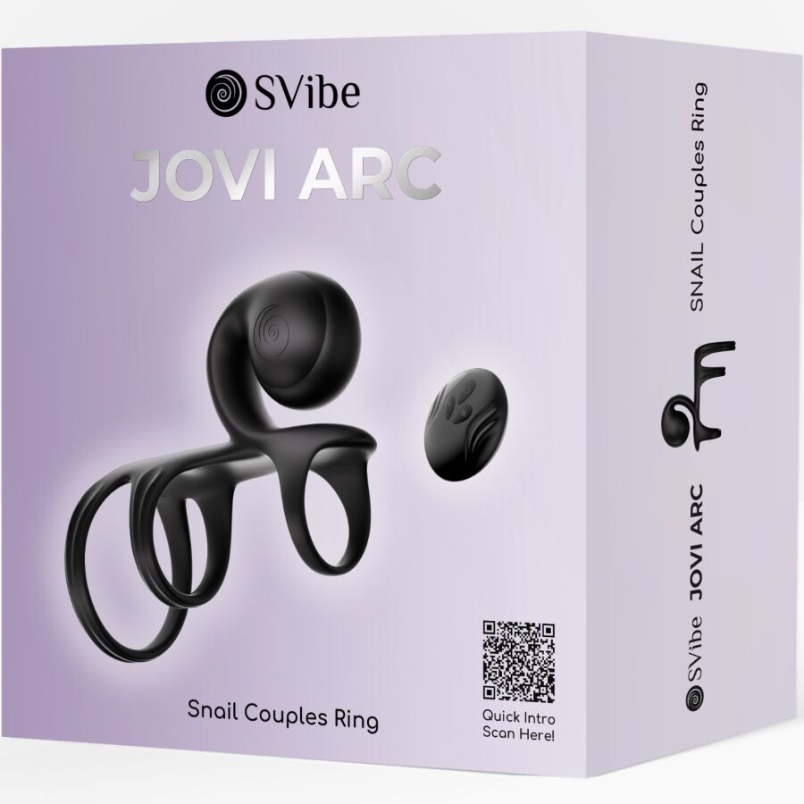 Jovi Arc Couple Ring med fjärrkontroll i svart