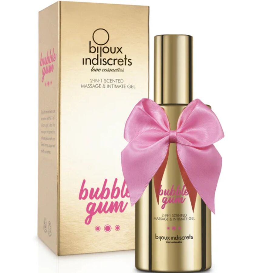 Bijoux Bubble Gum 2-i-1 doftande massage och intim gel 100 ml