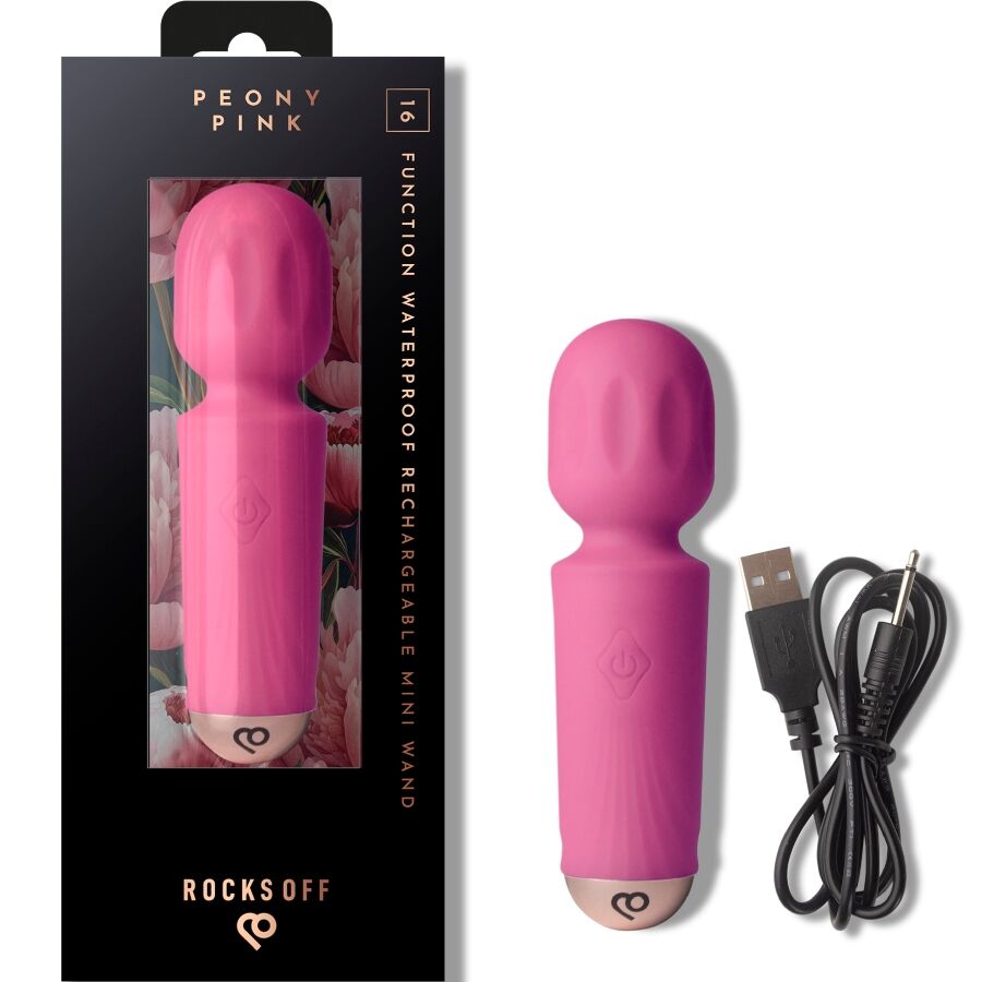 ROCKS-OFF Mini Rechargeable Wand i Peony Pink