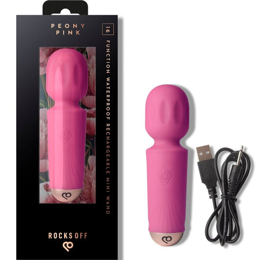 ROCKS-OFF Mini Rechargeable Wand i Peony Pink