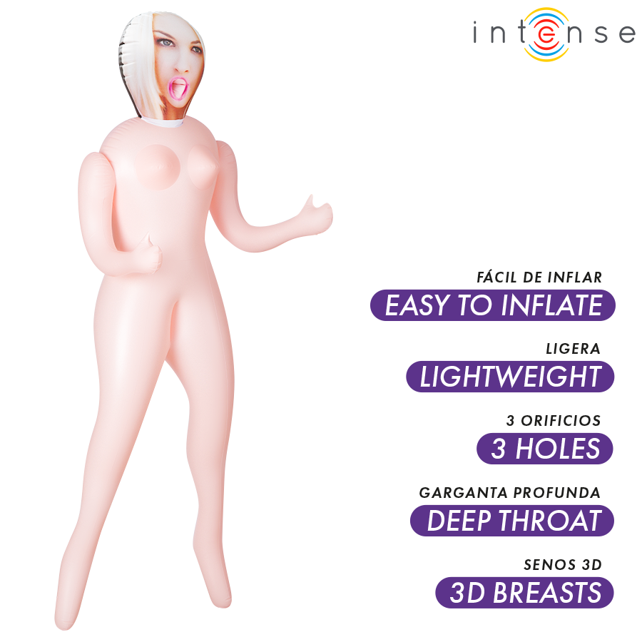 INTENSE DOLLS - IRINA INFLATABLE DOLL MED TRE ÖPPNINGAR