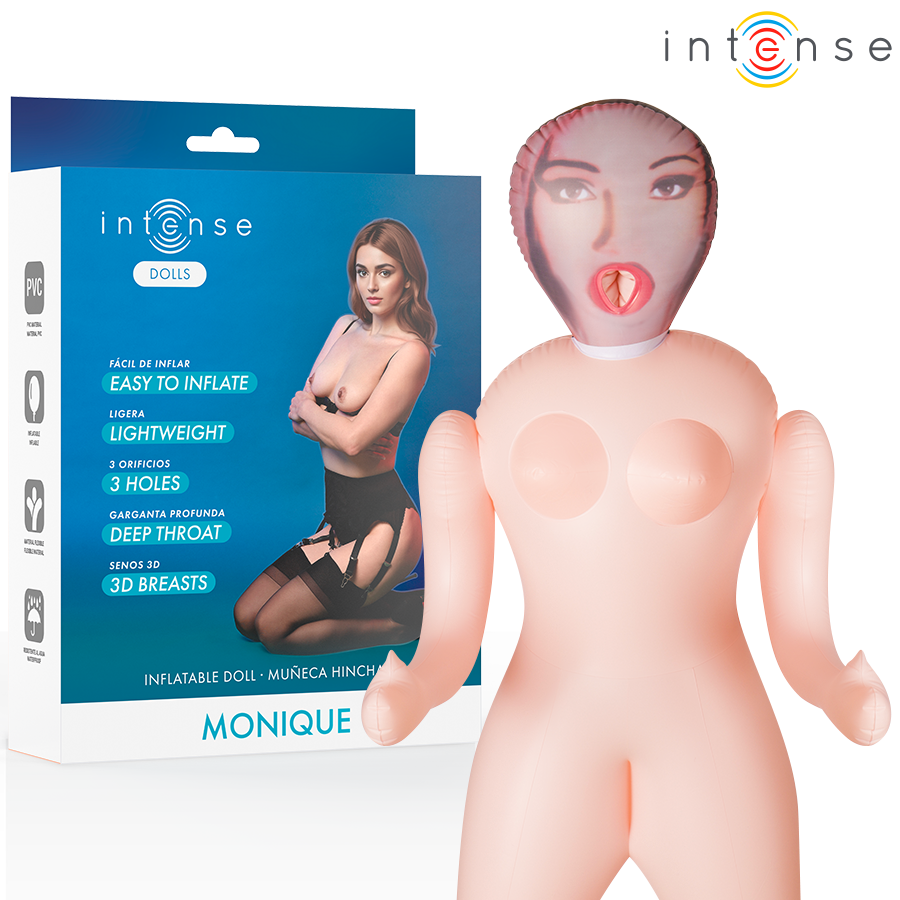 INTENSE DOLLS - MONIQUE INFLATABLE DOLL MED TRE ÖPPNINGAR