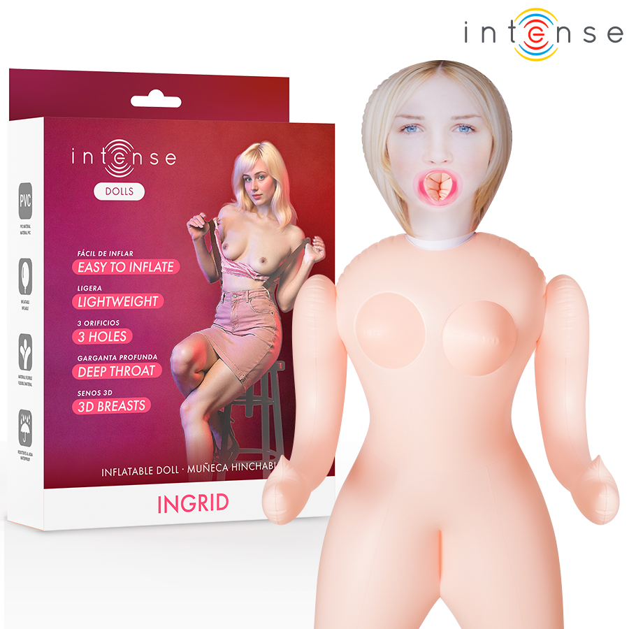INTENSE DOLLS - INGRID INFLATABLE DOLL MED TRE ÖPPNINGAR