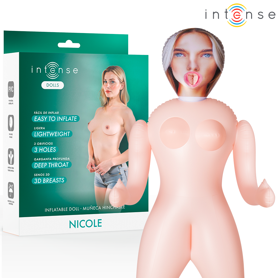 INTENSE DOLLS - NICOLE INFLATABLE DOLL MED TRE ÖPPNINGAR