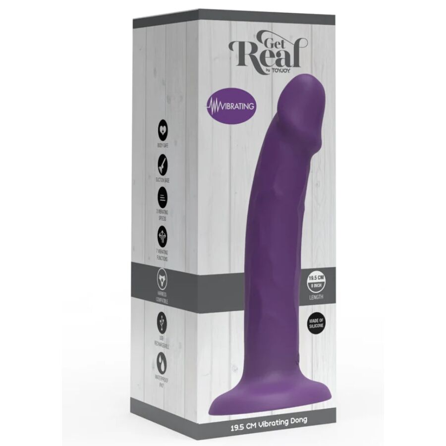 Get Real realistisk silikon vibrerande dildo lila 19,5 cm