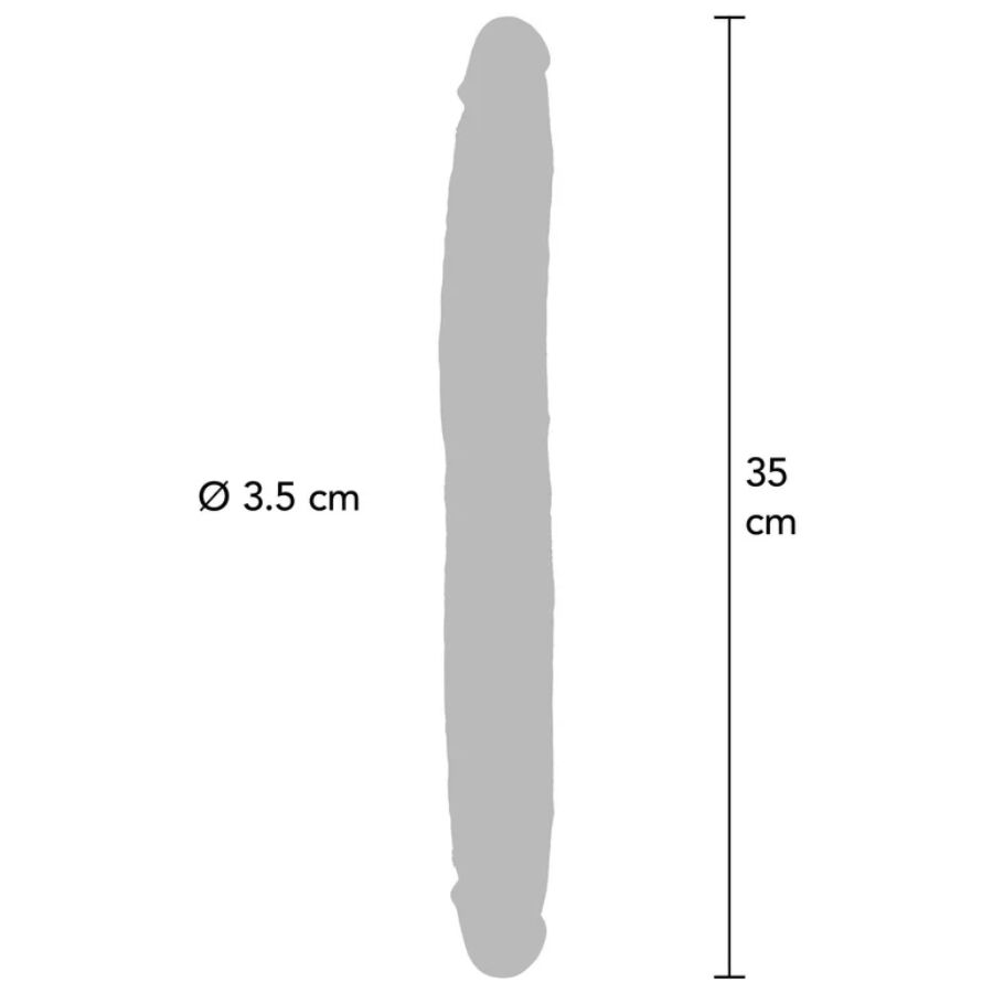 Silikon dildo med förhud, 35 cm, caramel färg