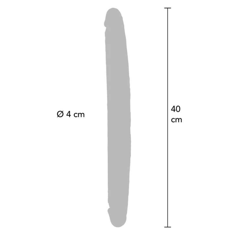 Get Real dubbeländad silikon dildo karamell 40 cm