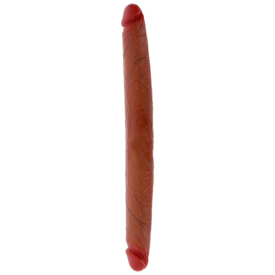Get Real dubbeländad silikon dildo karamell 40 cm